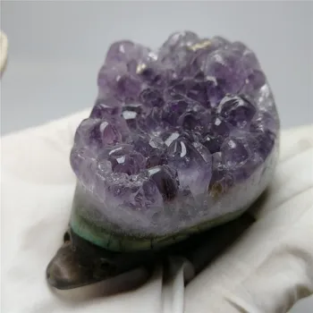 1 tk hot müüa kvaliteetne looduslik avärav loom siil klastri crystal geode kaunistamiseks