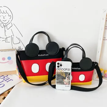 Disney Miki Hiire koomiks armas laste ema-lapse käekott naiste õla messenger bag telefon mündi kott