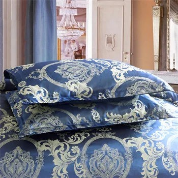 Euroopa stiilis satiin jacquard beding komplekt luksus värviga Tekstiil tekikott komplekt king size voodi voodikatted 3tk be39