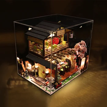 Jaapani doll house DIY Jaapani arhitektuuri stiilis sushi restoran Loovust, käsitöö nukk maja sünnipäeva kingitus