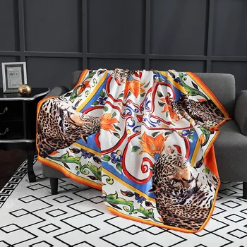 Leopard trükitud viska tekk luksus dekoratiivsed fliis tekk Elegantne Diivan, voodid