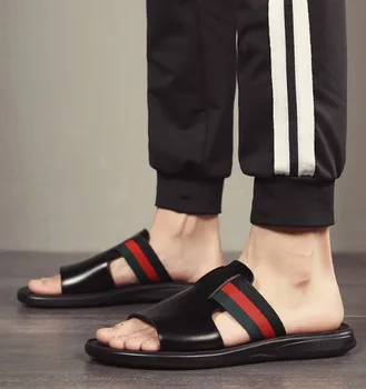 WEH kingad meeste luksus brändi slaidist Meeste mood suvel meeste jalanõud casual sussid triip beach suss kingad Itaalia stiilis slide