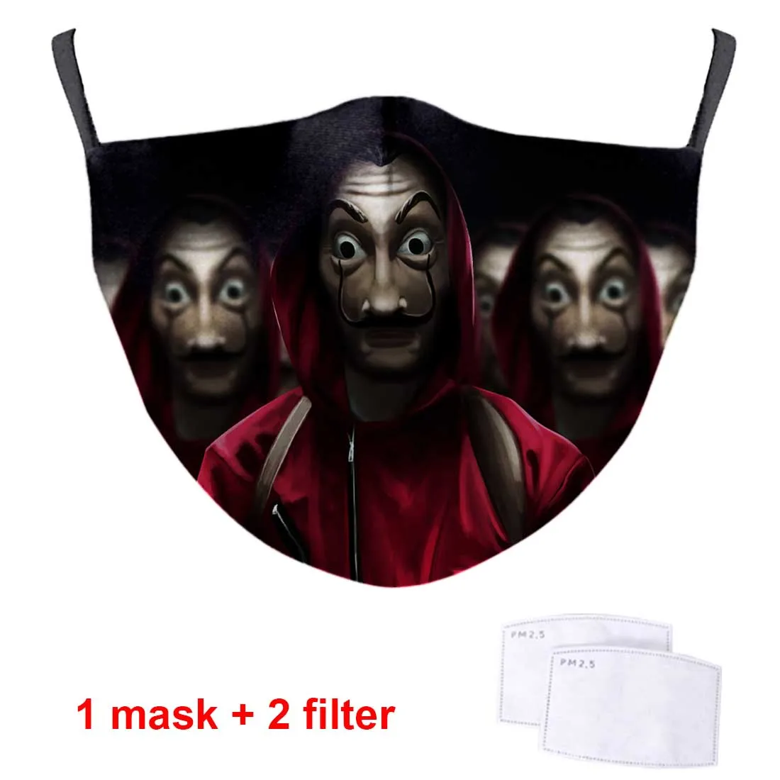 3D Print Cartoon Pestav Näo Mask Suu Muffle 2-Filtrid Tolmukindel Hingav Mens/Naine Mugav Mood Pehme Maskid