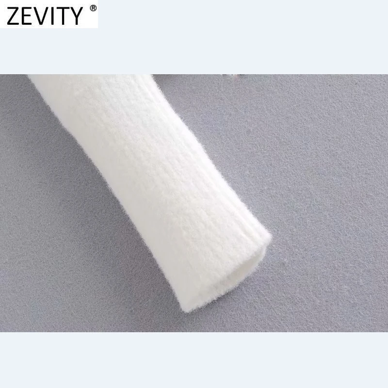 Zevity 2021 Kevadel Naiste Elegantne V-Kaeluse Diamond Nupud Valge Kudum Kampsun Naiste Stiilne Lühike Kardiganid Vabaaja Slim Tops S586