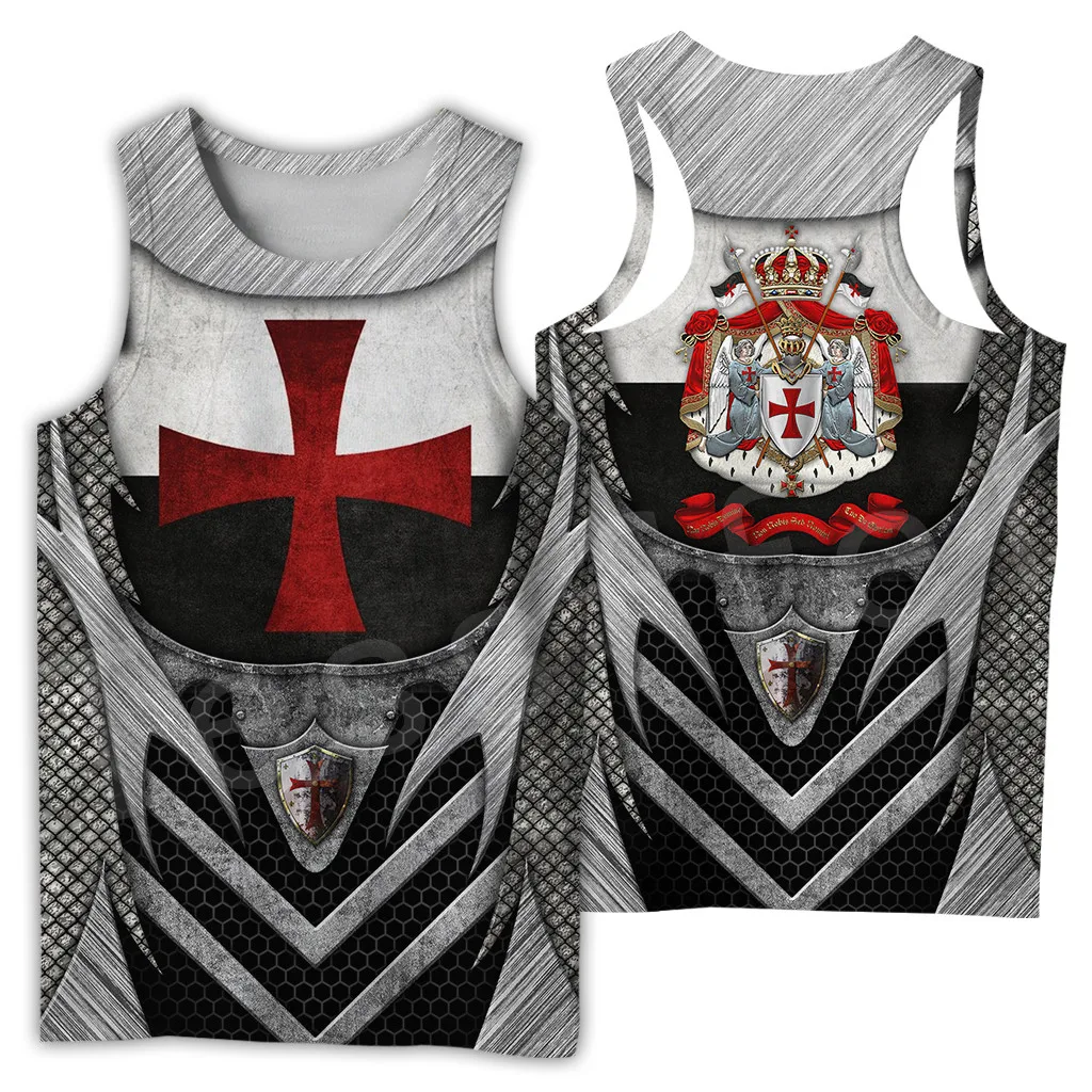 Tessffel cavalier Knights Templar Armor Põhjuslik Naljakas Streetwear Harajuku Unisex 3DPrint Tank Top Vest Streetwear Meeste/Naiste s-2