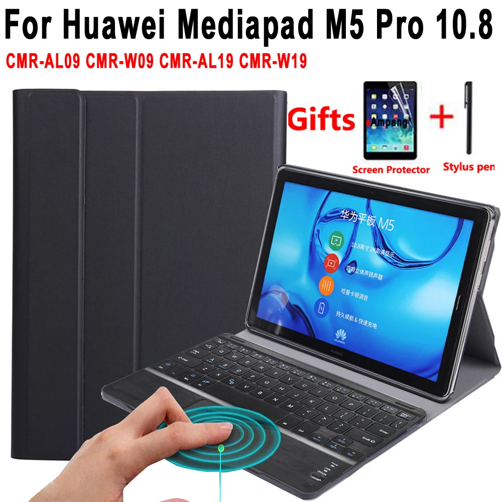 Juhul Huawei Mediapad M5 10 Pro 10.8 CMR-AL09 CMR-W09 CMR-AL19 CMR-W19 Puuteplaadi Klaviatuuri Eemaldatav Trackpad Nahast Kate