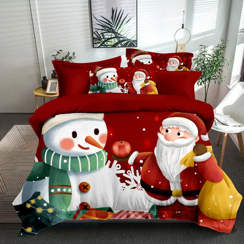Polüester voodipesu komplekt kolme töö Jõulude voodipesu komplekt tekk katab tekk katab tekk katab padjapüür leht