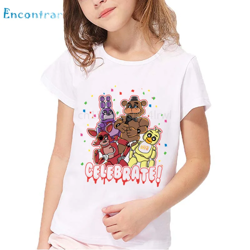 Lapsed Viis Ööd Freddy Cartoon T-särk Baby Poisid Tüdrukud Naljakas 5 Freddys Suvel Topid Lastele Vabaaja T-särk