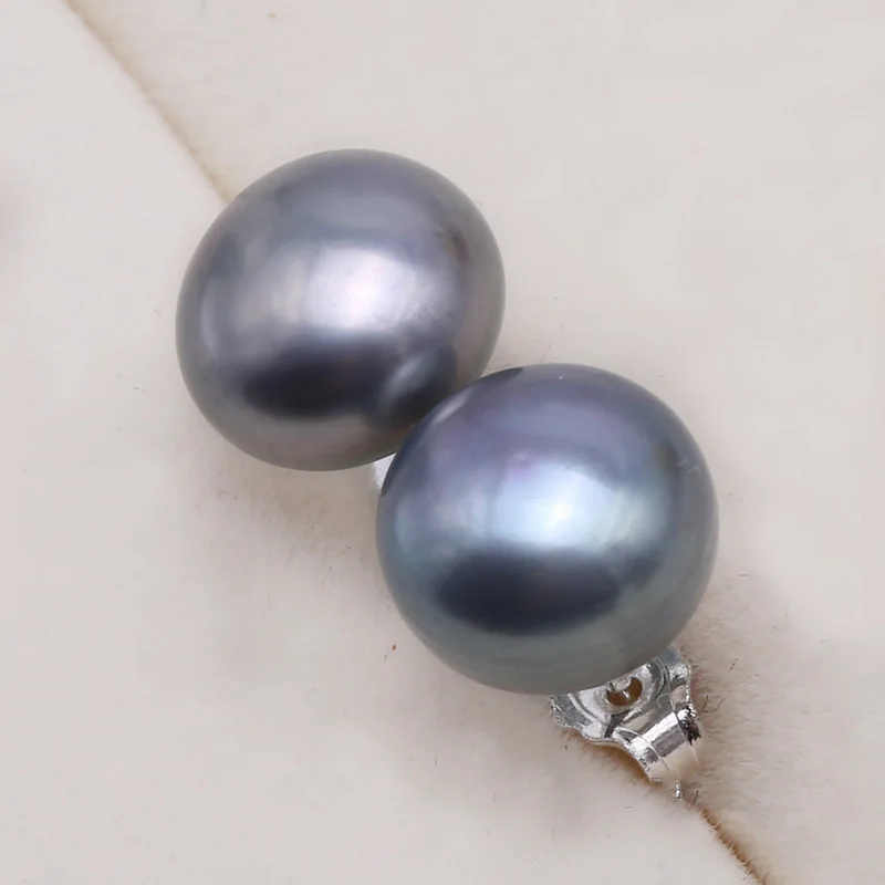 JYX Tõeline Pärl Kõrvarõngad Loomulik 925 Silver Pearl Ehted Korter Ring Magevee Kultiveeritud Pärl 925 Kõrvarõngad Mood(9-10mm)