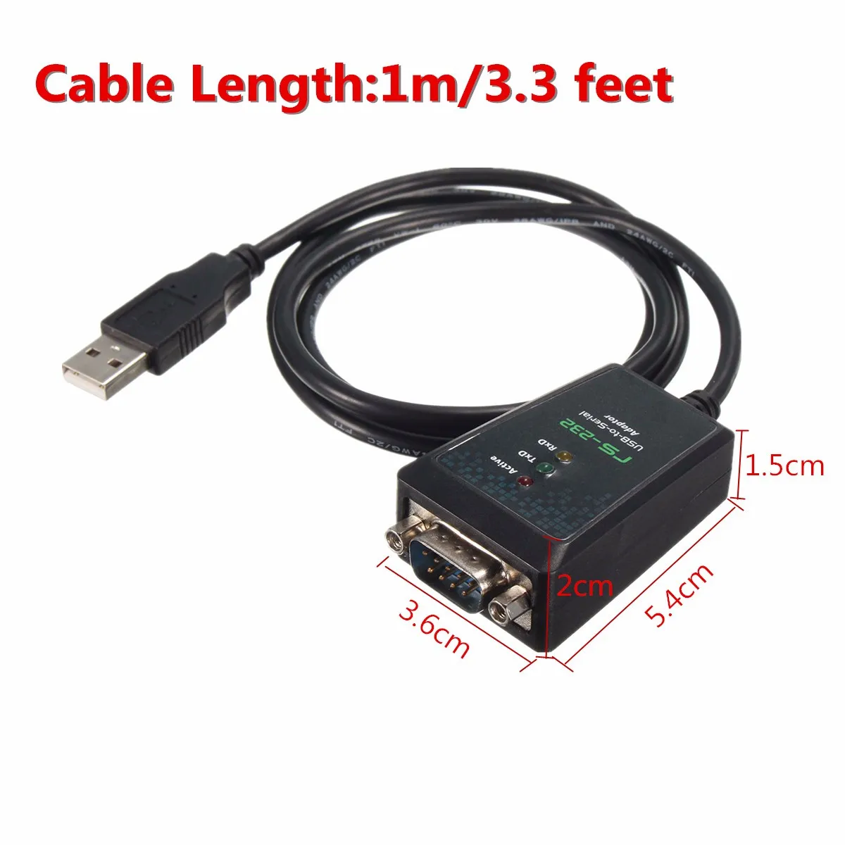 USB-Serial RS-232 RS232 DB9 Adapter Converter LED-Kaabel Viia Traat 9 Pin-1M