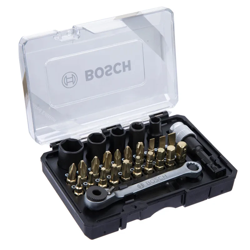 Bosch 27-osaline kruvikeeraja natuke ja multi-funktsioon ratchet mutrivõti 27-töö segatud set limited edition must kuld versioon