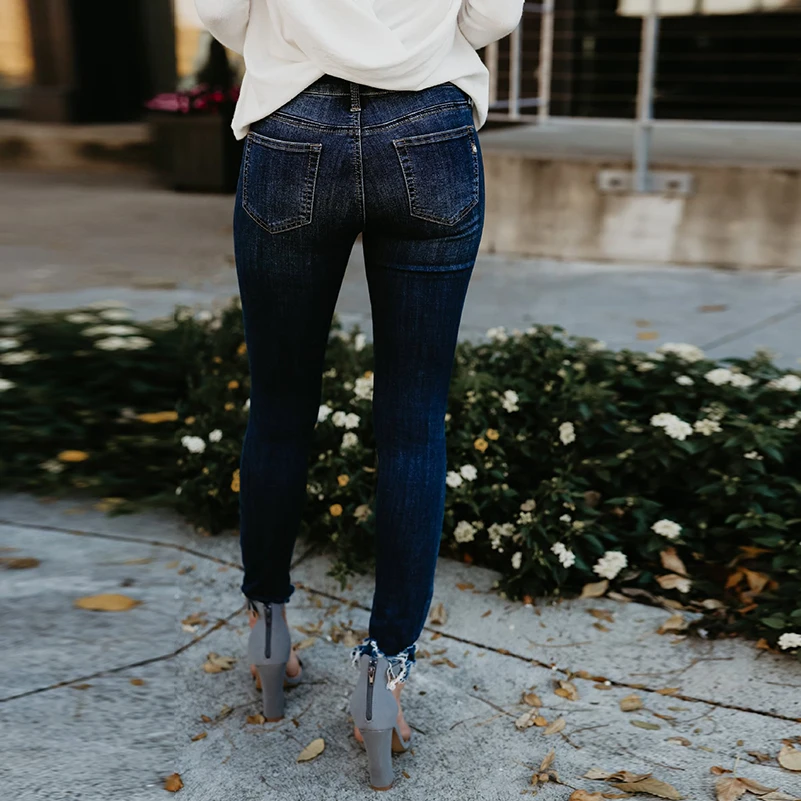 2020 Ripitud Teksad Naistele Slim Kõrge Vöökoht Boyfriend Jeans Puuvillane Suvi Sügis Vabaaja Streetwear Denim Pliiats Pikad Püksid Kõhn