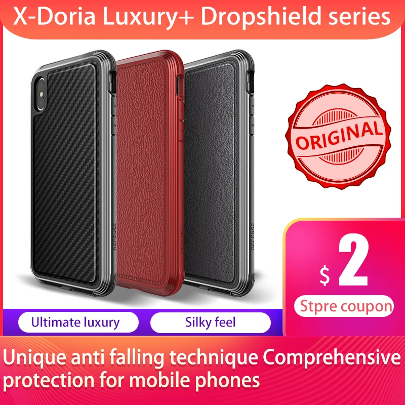 X-Doria Riigikaitse Lux Dropshield Case For iPhone X-XR, XS Max Sõjalise Klassi Tilk Testitud Case For iPhone XR, XS Max Alumiiniumist Kate