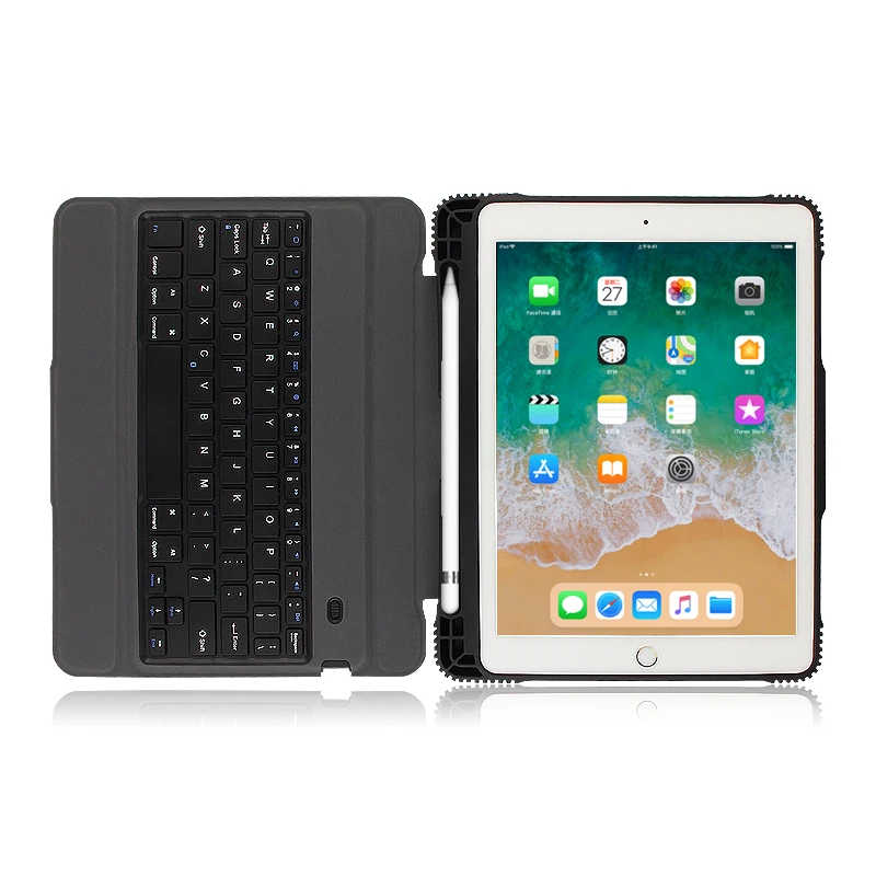 Apple iPad 9.7 2018 Juhul Bluetooth Klaviatuur, Millel on eemaldatav Klaviatuur Uus iPad on 9,7 tolline 2018 A1893 A1954 Smart Cover juhul