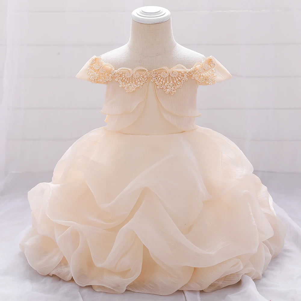 Baby Girl Dress 1 Aasta Sünnipäeva Kleit Valge Pits Ristimine Vestido Infantil Printsess Kleidid Pulmapidu Ristimine Riided