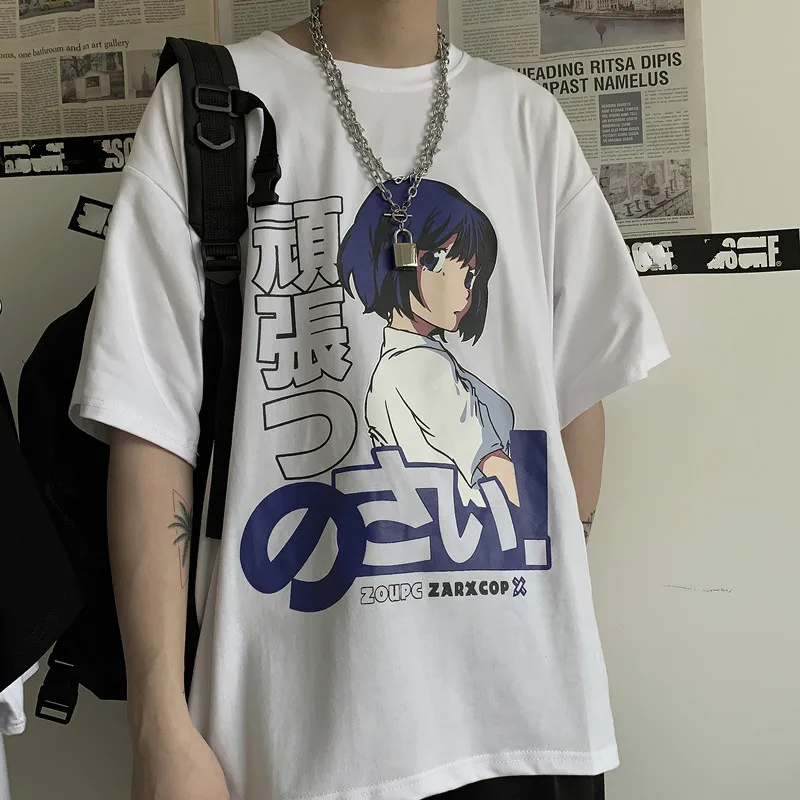 Jaapani Anime Prindi Harajuku T-Särk Meestele, Naistele Tshirt Suvel Vabaaja Tee Topid Riided korea Stiilis Ulzzang Kawaii Riided