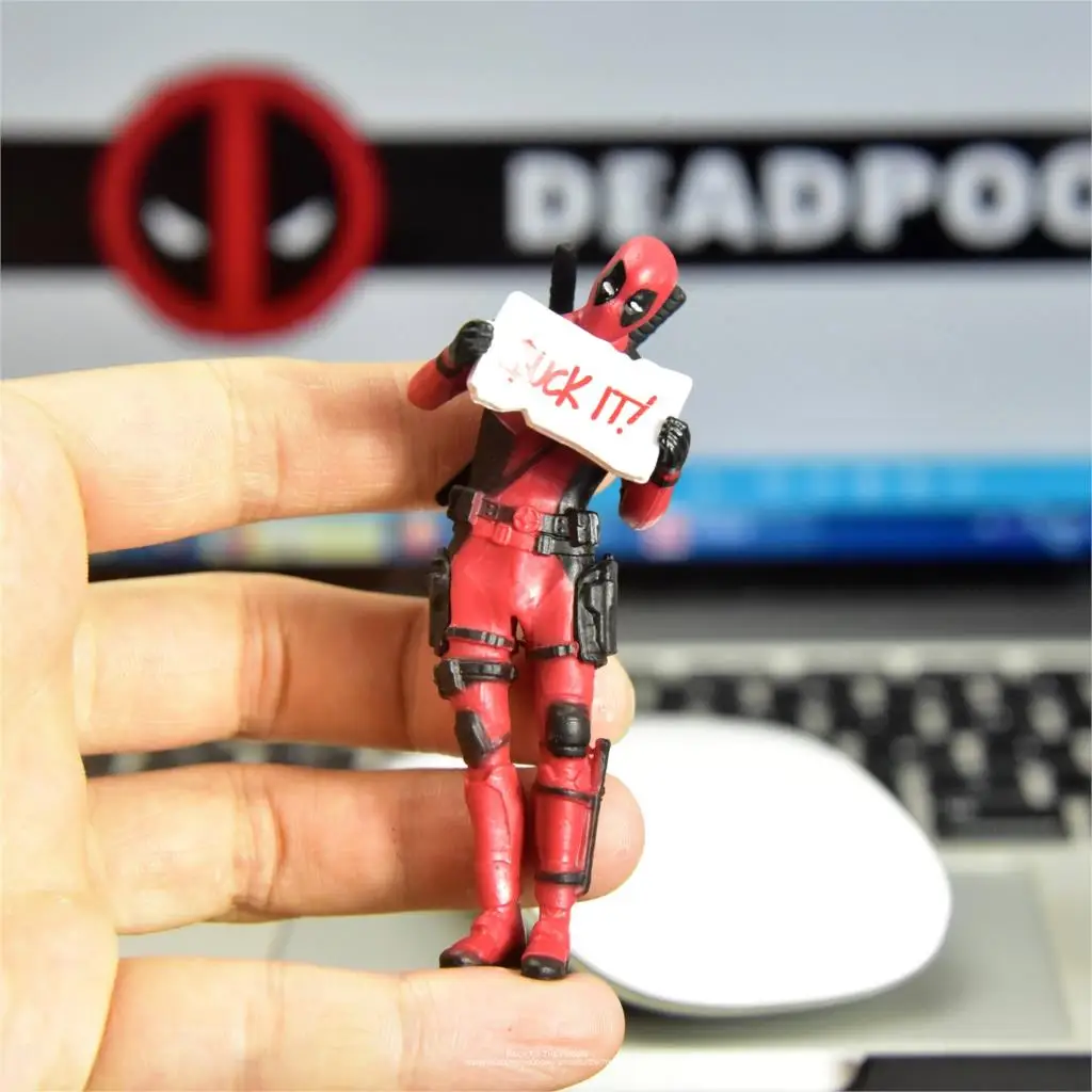 Disney Marvel X-Mehed 8cm Deadpool 2 Tegevus Joonis Poos Anime Teenetemärgi PVC Kogumise Figuriin Mänguasjad mudel lastele kingitus