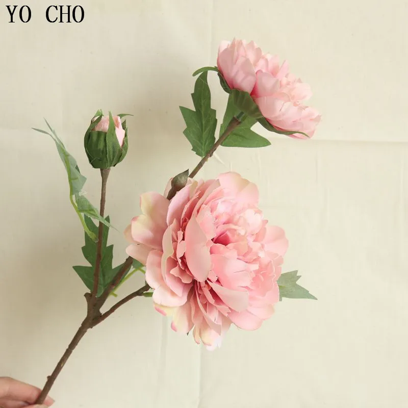 ÕS CHO Suur Valge Pojeng Kunstlik Roos Lill Decor Kodus Pulmapidu Jõulud Korraldada Lilled Hiina Võlts Pojeng Lill