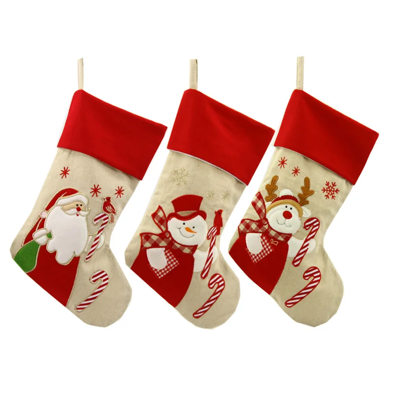 Tasuta kohaletoimetamine! Uus 3tk/set Jõulud ladustamine Santa Claus Lumememm Põhjapõder Kingitus Ornament Sokid jõuluehe Hot Müük
