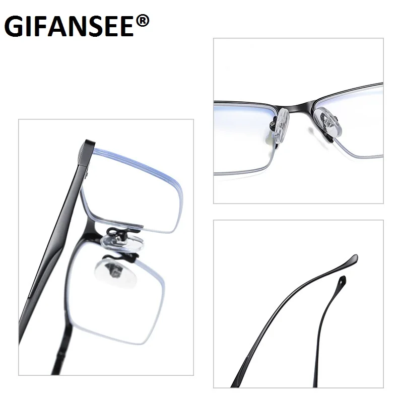 GIFANSEE anti sinine valgus blokeerimine prillid meestele äri metallist raam naiste rimless prillid Arvuti, mobiiltelefoni mängu prillid
