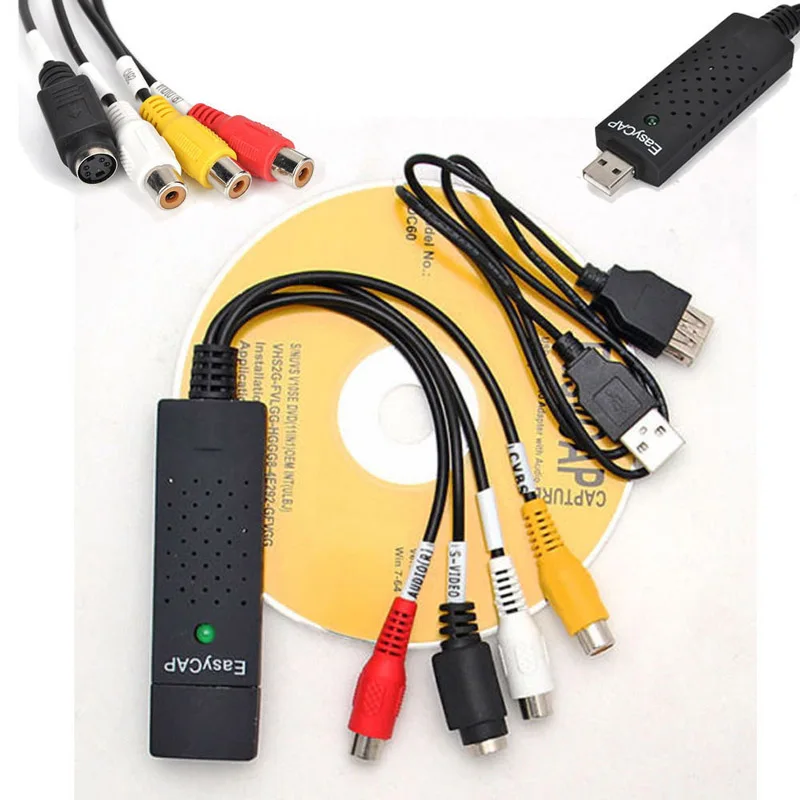 Easycap USB 2.0 Vido Heli-TV DVD VHS DVR Video Converter Capture Kaardi Rekord Analoog Video Digitaalne Arvuti/CCTV Kaamera