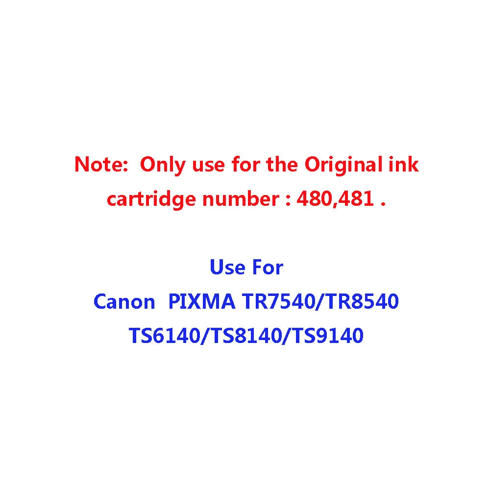 Ühilduva PGI-480 CLI-481 KGT 480 CLI 481 XXL tindikassett CANON PIXMA TR7540 TR8540 TS6140 TS8140 TS9140 inkjet printer