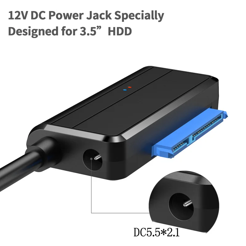 USB 3.0 SATA koos 12V 2A AC DC EL Power Adapter Kaabel 3.5 2.5 tolline HDD-SSD-Kõvaketta Toe 1TB 2TB 4TB ON 2,5