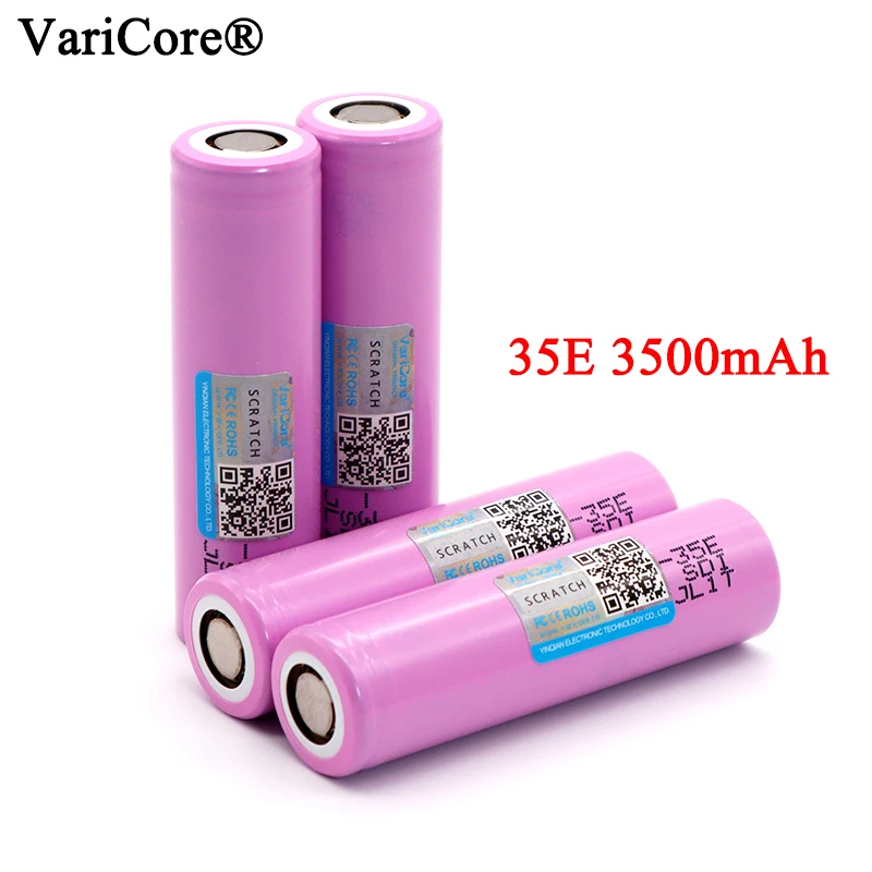 6-40PCS VariCore 35E originaal 18650 lithium power 3500mAh aku 3.7 v, 25A suure võimsusega INR18650 35E Adapter power tools