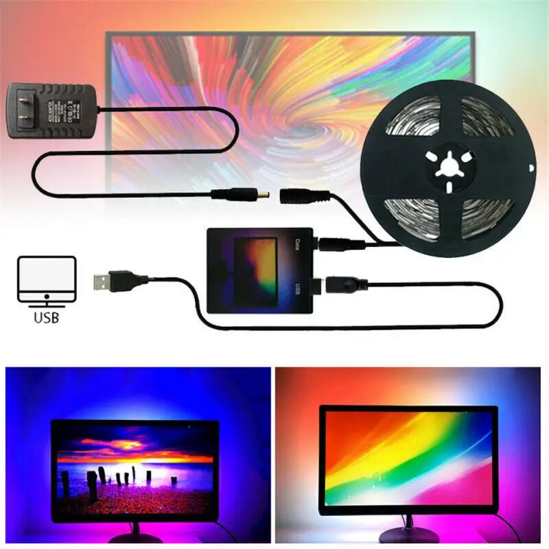 DIY Ümbritseva TV PC Unistus Ekraan, USB LED Backlight Vöö Arvuti Ekraanil Fantaasia Dekoratiivsed Valguse 1/2/3/4/5m