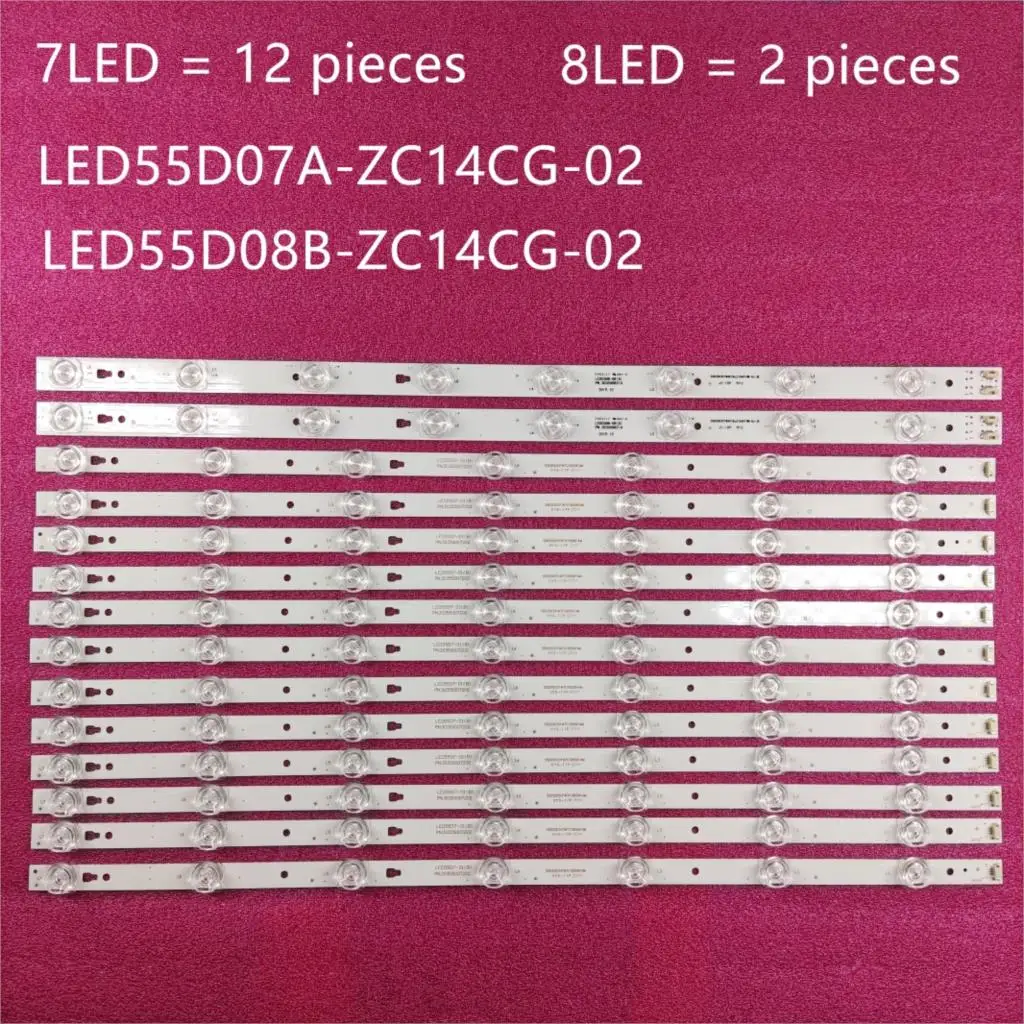 Uus 14 TK/komplekt LED Backlight ribad POLAROID MHDV5533-U4 JVC LT-55C550 LED55D08B-ZC14CG-02 LED55D07A-ZC14CG-02 30355008225