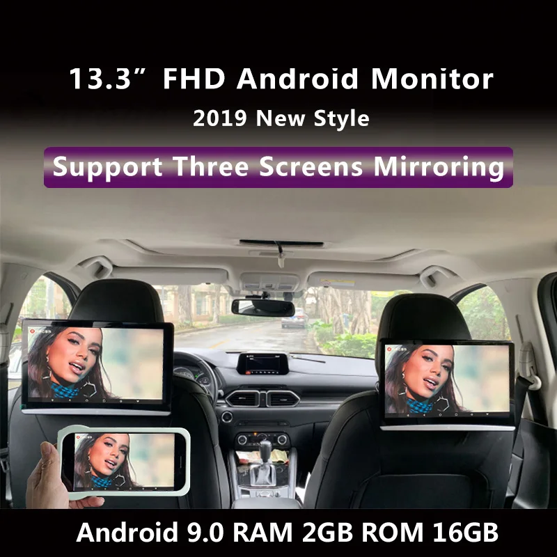 13.3 Tolline Android 9.0 Auto Peatugi Jälgida Sama Ekraan 4K 1080P Touch Screen WIFI/Bluetooth/USB/SD/HDMI/FM/Peegel Link/Miracast