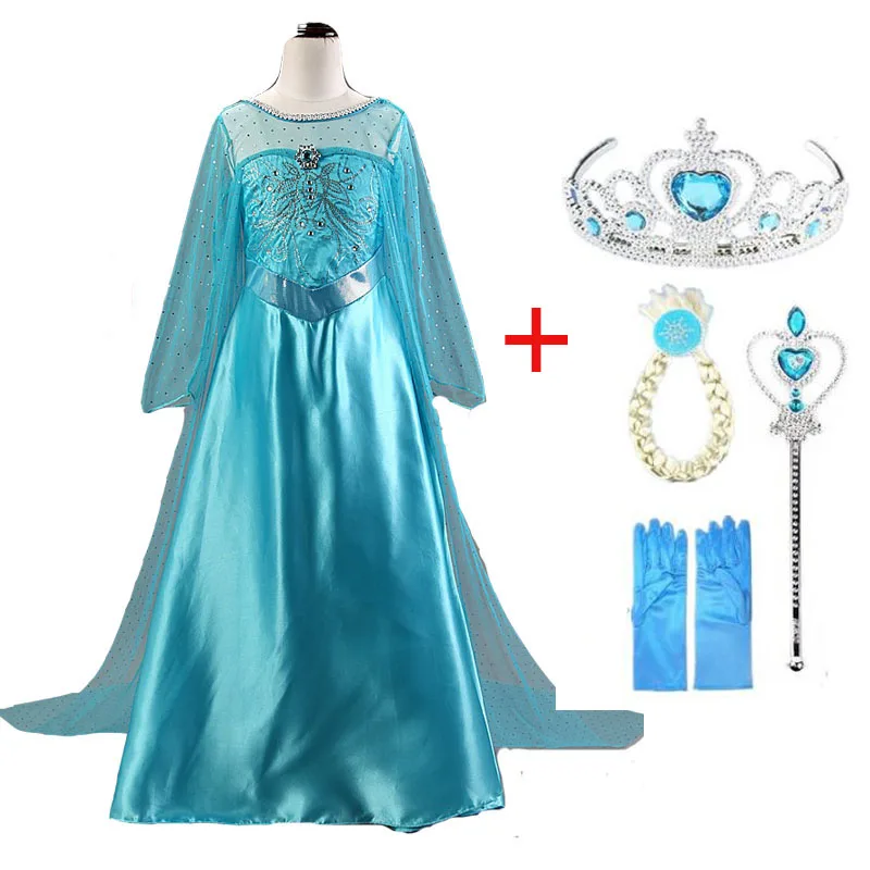 Tüdrukud Elsa Dress Kostüümid puhul Lapsed Lume Kuninganna Cosplay Kleidid Printsess Anna Kleit Lapsed peokleidid Fantasia Vestidos