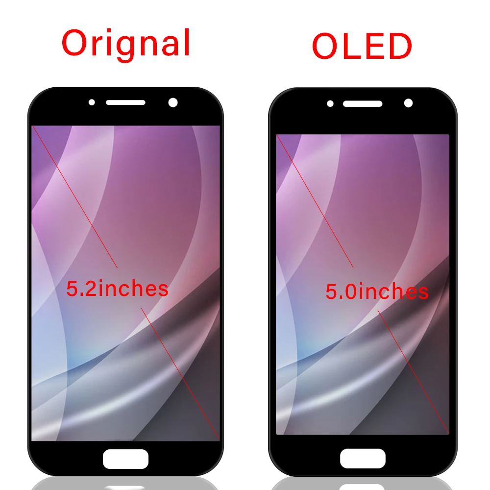 Testitud OLED SAMSUNG Galaxy A5 2017 A520 A520F SM-A520F LCD Ekraan Puutetundlik Digitizer Assamblee A520 Ekraan