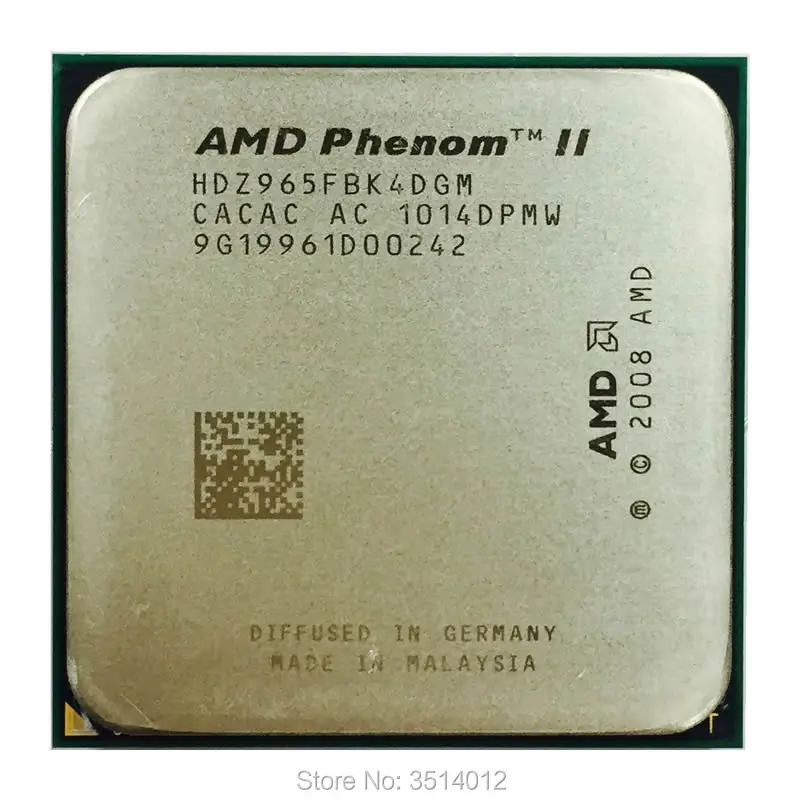 AMD Nähtus II X4 965 3.4 GHz Quad-Core CPU Protsessori HDZ965FBK4DGM Socket AM3