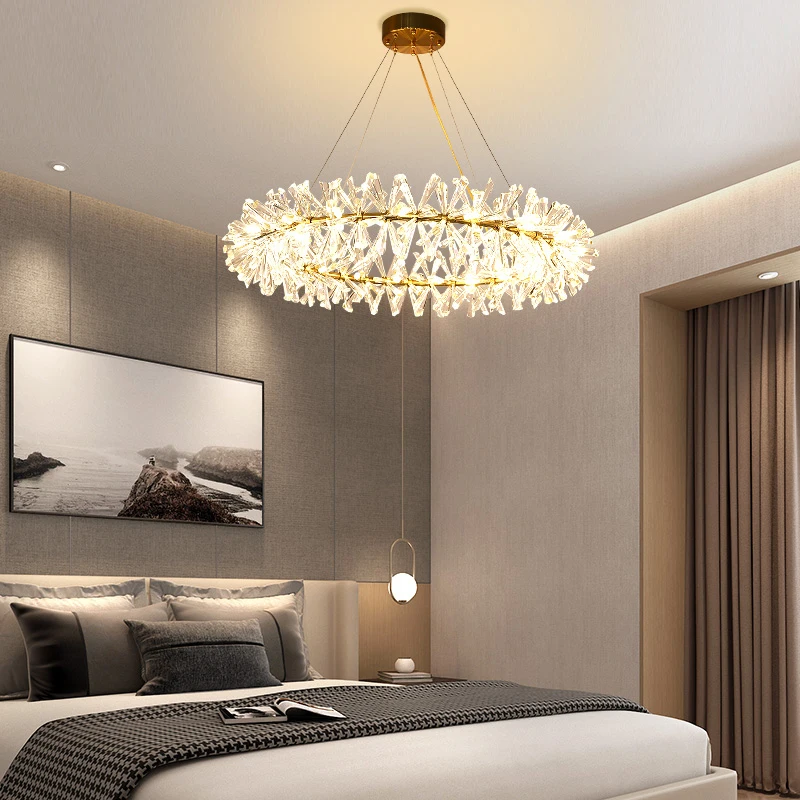 Põhjamaade Luksuslik Kuld, Kristall-Lühter Valgustus Kaasaegne Suur Läige Rippus Lamp elutuba Hotel Hall Art Decor Valgustus