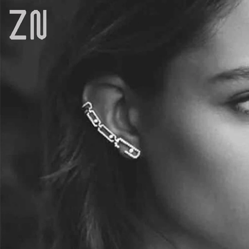ZN 1tk Kõrvarõngad Ehted Fashion Isiksuse Metal Kõrva-Klamber Shinning Crystal Stup Kõrvarõngad Naistele Kõrva Mansett Püütud Käerauad