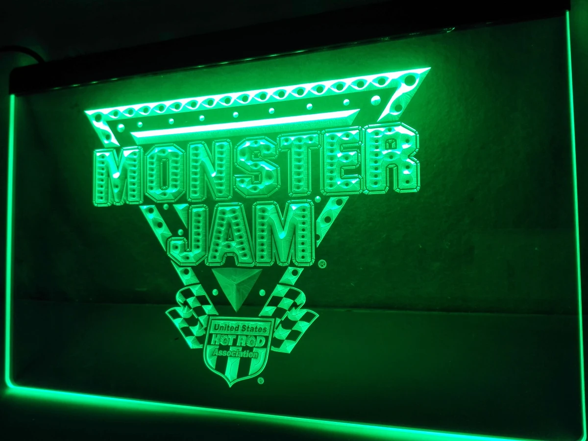 LC236 - Monster Jam LED Neoon Valguse Märk home decor käsitöö