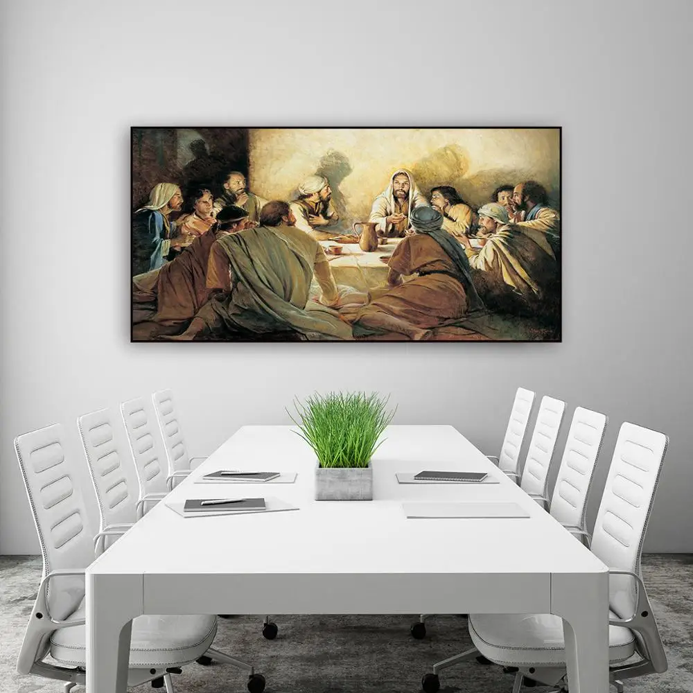 Wall Art Lõuend Maali Home Decor Plakatid 1 Tükki Jeesus Abstraktse last Supper Pildid klassikalise HD Prindi Raami Värvimine core