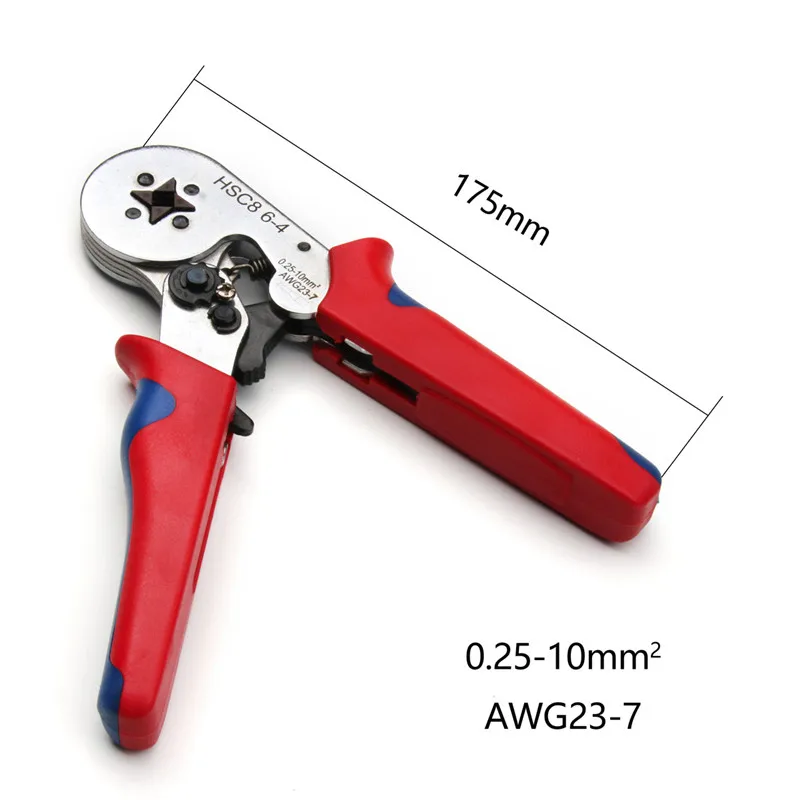 Isereguleeriv HSC8 6-4 Valtsimisega Plier Käsi Tööriist Võimsus on 0,25-10mm2 23-10 AWG Juhe Varrukad Ferrules Isoleeritud Press Plier