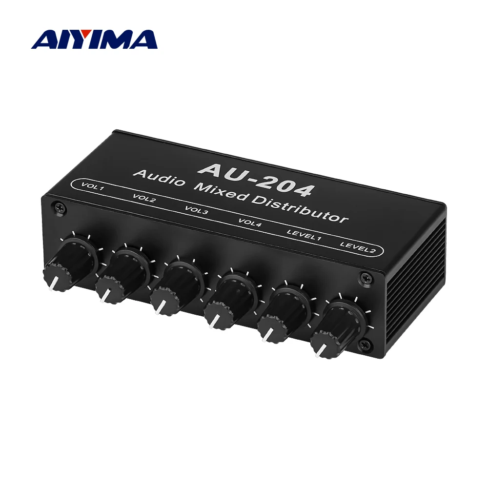 AIYIMA Stereo kõrvaklappide Mikser Turustaja kõrvaklappide Toide AMP Maht sõltumatu kontrolli DC5-19V 2 sisendit ja 4 väljundit