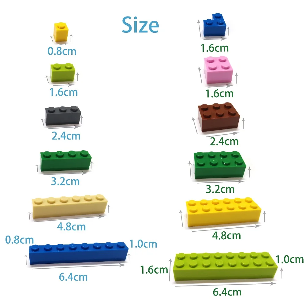 60pcs DIY ehitusplokid Paks Arvandmed Tellised 1x3 Dots Haridus Creative Suurus Ühilduvad lego Plastikust Mänguasjad Lastele