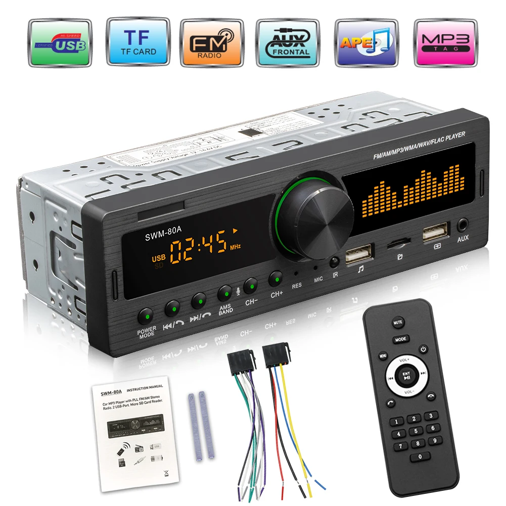 1 DIN Auto Raadio TF USB AUX-in Lokaator Auto Stereo SWM-80A Audio Copy Bluetooth Väljas Isikliku Auto Osad Teenetemärgi