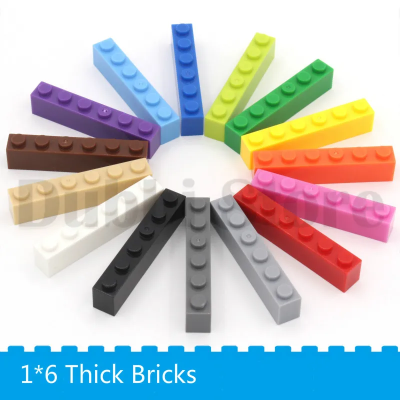 Dubbi 1*6 DIY ehitusplokk Paks 100g/palju umbes 40 tk kooskõlas Legos Hariduslik Mänguasi Mitmevärviline Kingitus Lastele