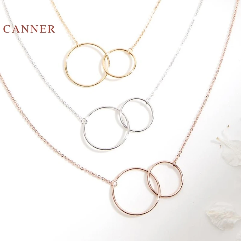CANNER 2 3 Ringid Reaalne 925 Sterling Hõbe Kaelakee Naiste 2020 Ehted Teemant Ketid Kuld 18k Choker Kaelakee Bijoux Krae