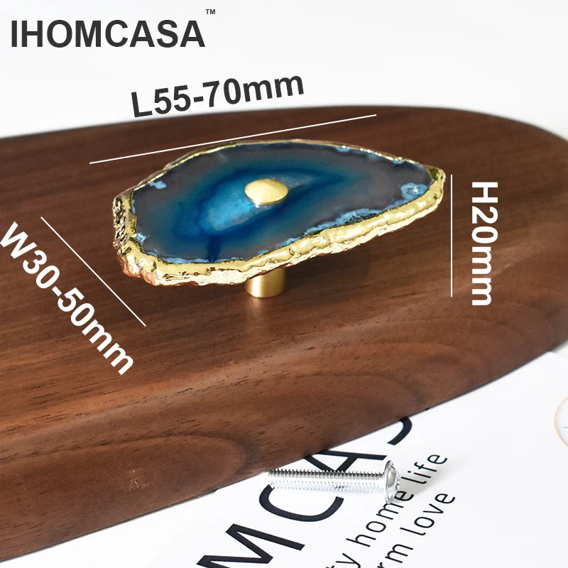 IHOMCASA Põhjamaade Stiilis Luksuslik Loomulik Avärav Ebaregulaarne Crystal Kapi Nupp Sahtel garderoob Tõmba Mööbli Käepidemed Messing käepide