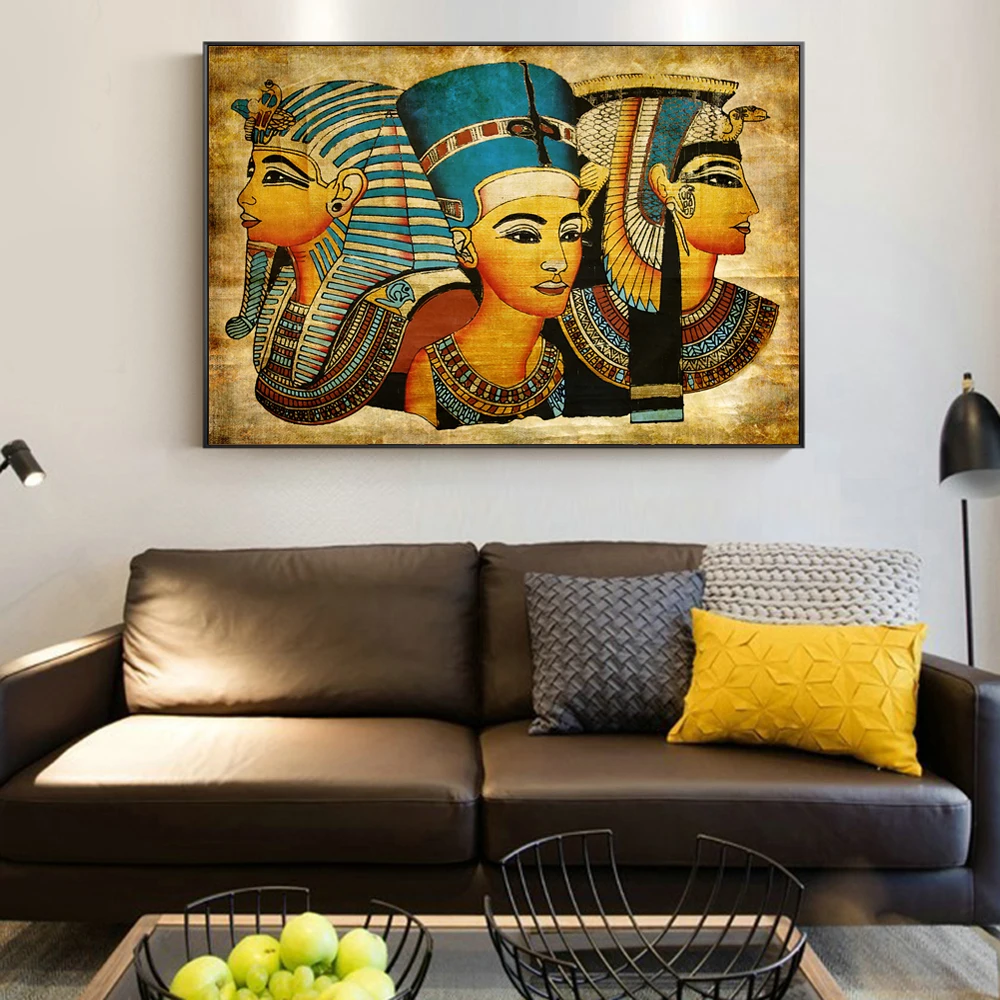 Vana-Egiptus Seinale Plakatid Ja Pildid Protrait Salapärane Cleopatra Seina Art Lõuend Pildid elutuba Cuadros Pildid