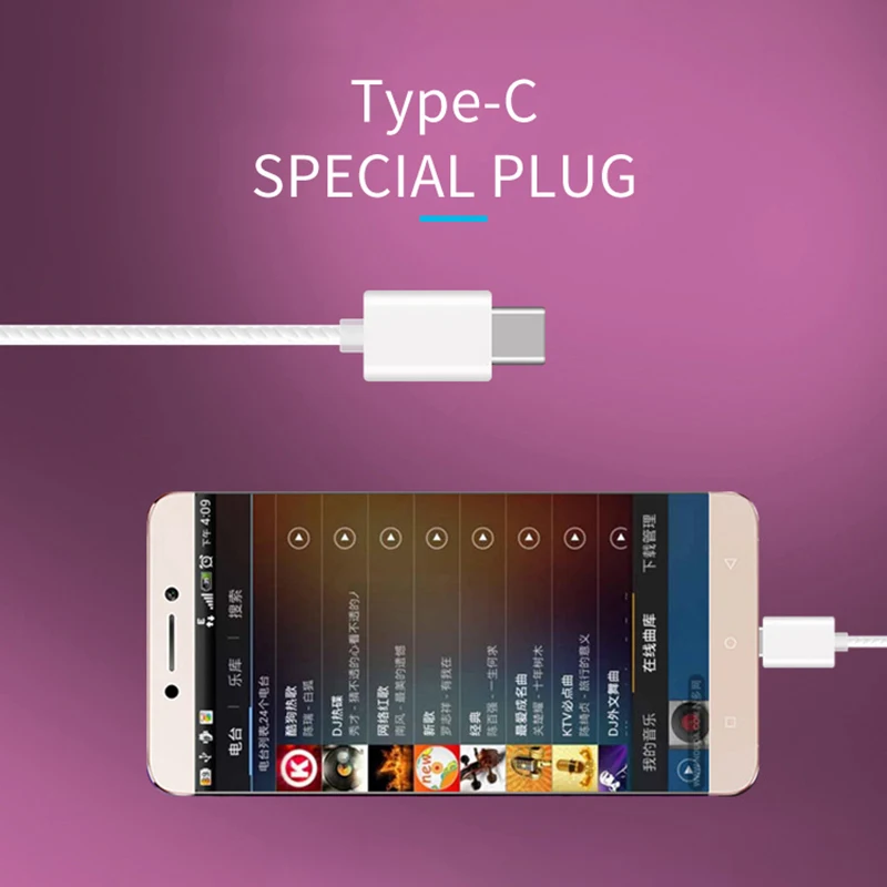 USB-C Tüüpi Kõrvaklapid Juhtmega Kõrvaklapid lotus Koos Mikrofoni Tüüp C Earbuds Jaoks Huawei P30 P20 Pro Oneplus 6+ 7