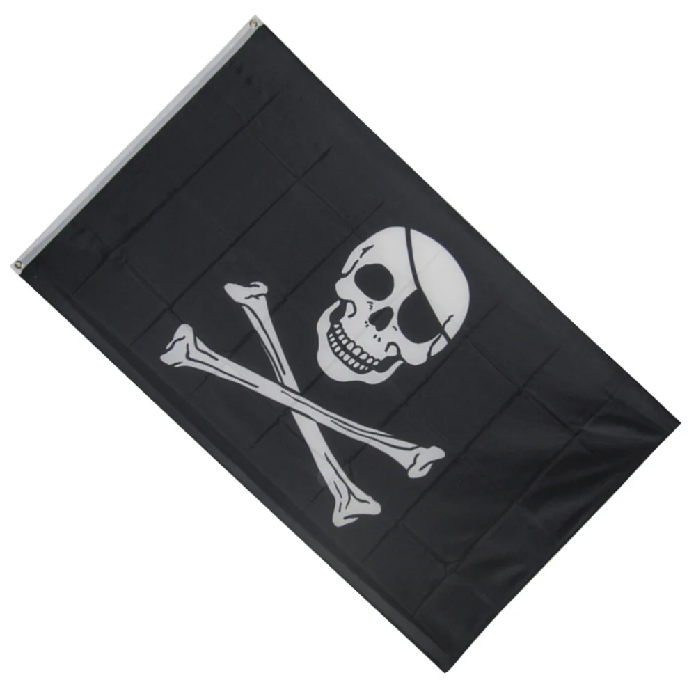 90x150cm Halloween Piraat Kolju Lipu Jube Kodus Kummitab Maja Kaunistamiseks Must Ja Valge Piraat Lipu Rekvisiidid Jaoks Cosplay