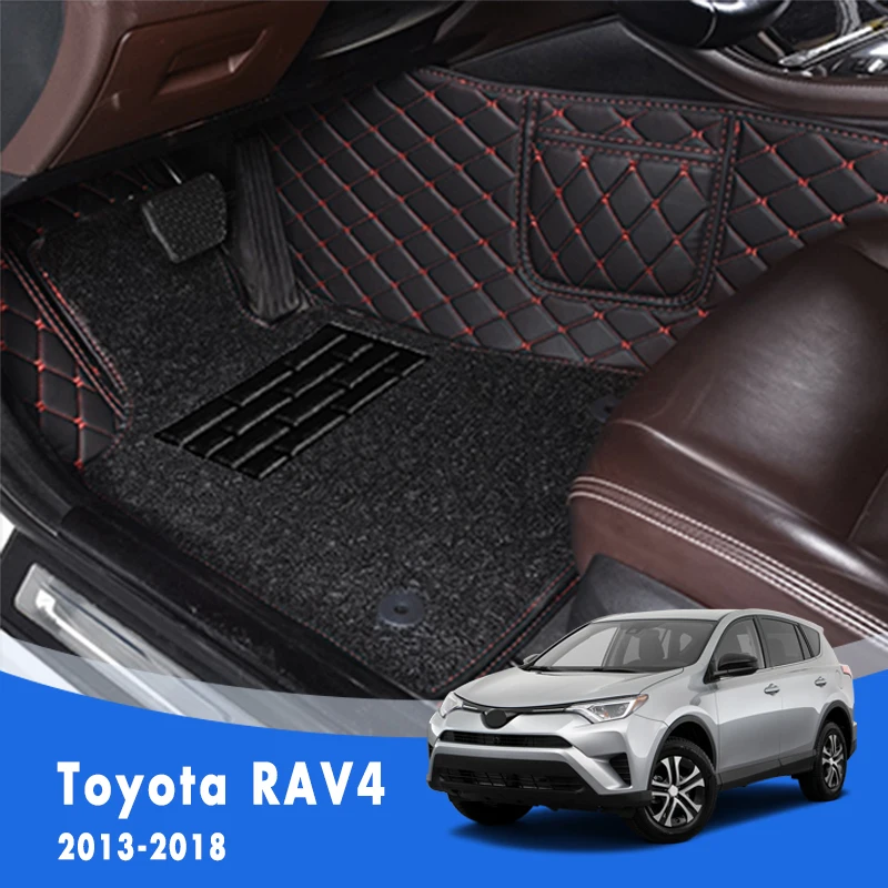 Toyota RAV4 Rav 4 IV XA40 2018 2017 2016 2013 Luxury Double Layer Traat Aas Auto Põranda Matid Vaibad Kriips Suu Padjad