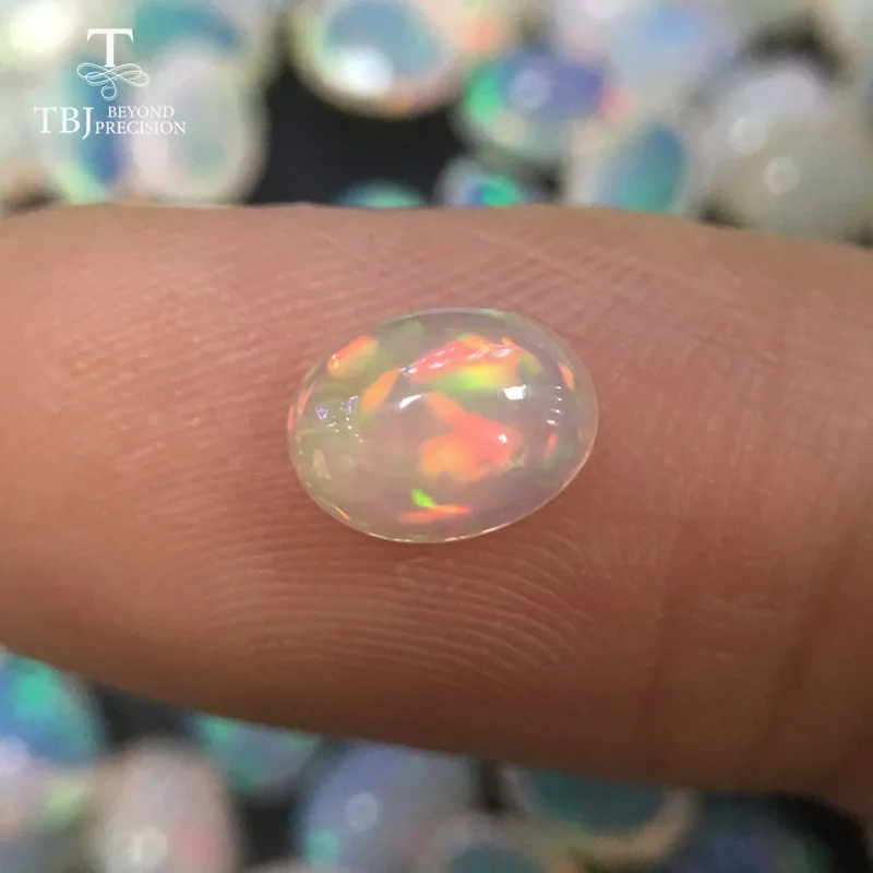 Tbj ,Loodus etioopia värvikas opaal ov6*8mm parima kvaliteediga ard 0.7 ct looduslikest vääris-vääriskivide eest 925 sterling hõbe ehted